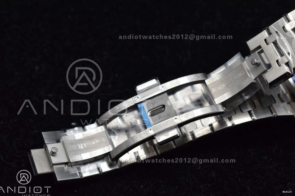 SS Oak SS Best Bracelet 1:1 A4302 Edition 15500 APSF Dial Textured Clone 41mm on Super Royal Black 0125